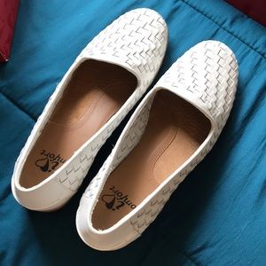 Brand new white woven shoes